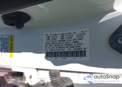 2015 Honda Accord Sport из США, поврежденный, VIN 1HGCR2F52FA017646